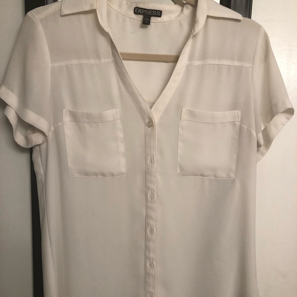 EXPRESS Ivory Shirt Short Sleeve